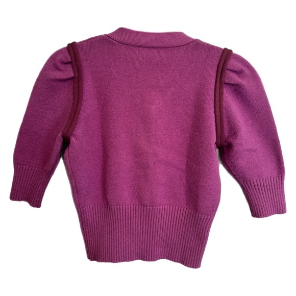 Herlian Daisy Cropped Short Cardigan Sweater Sz S Purple Knit  Feminine Dainty - Picture 2 of 14